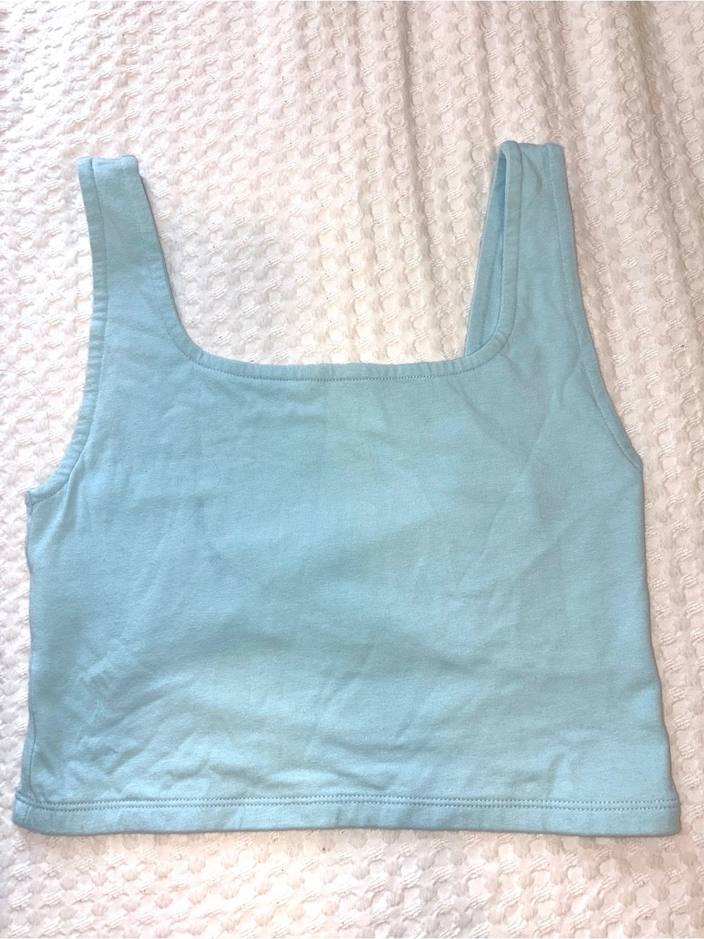 Light Blue American Eagle Scoop Neck Crop Tank Top - Women